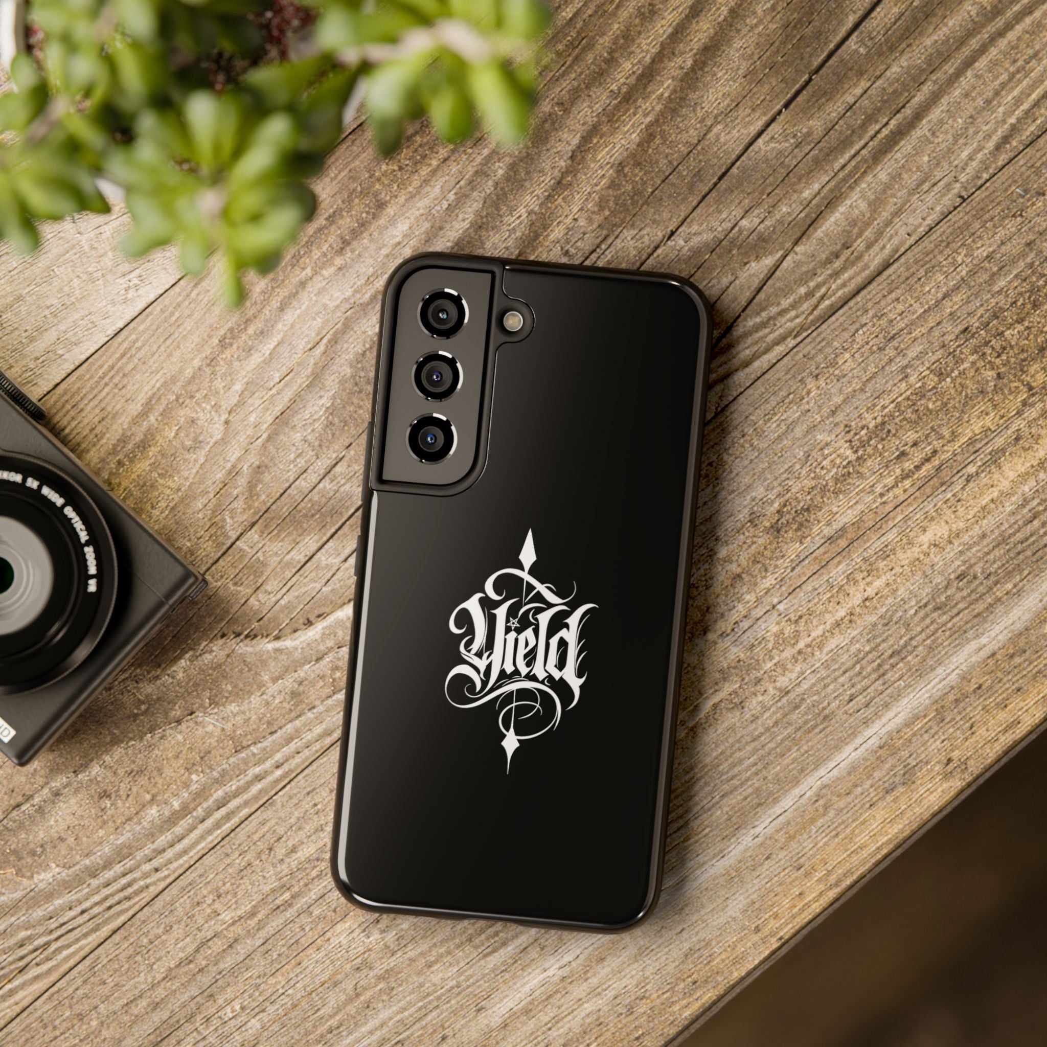 Yield Cult Emblem Tough Phone Case — Black Minimal Armor for the Chosen