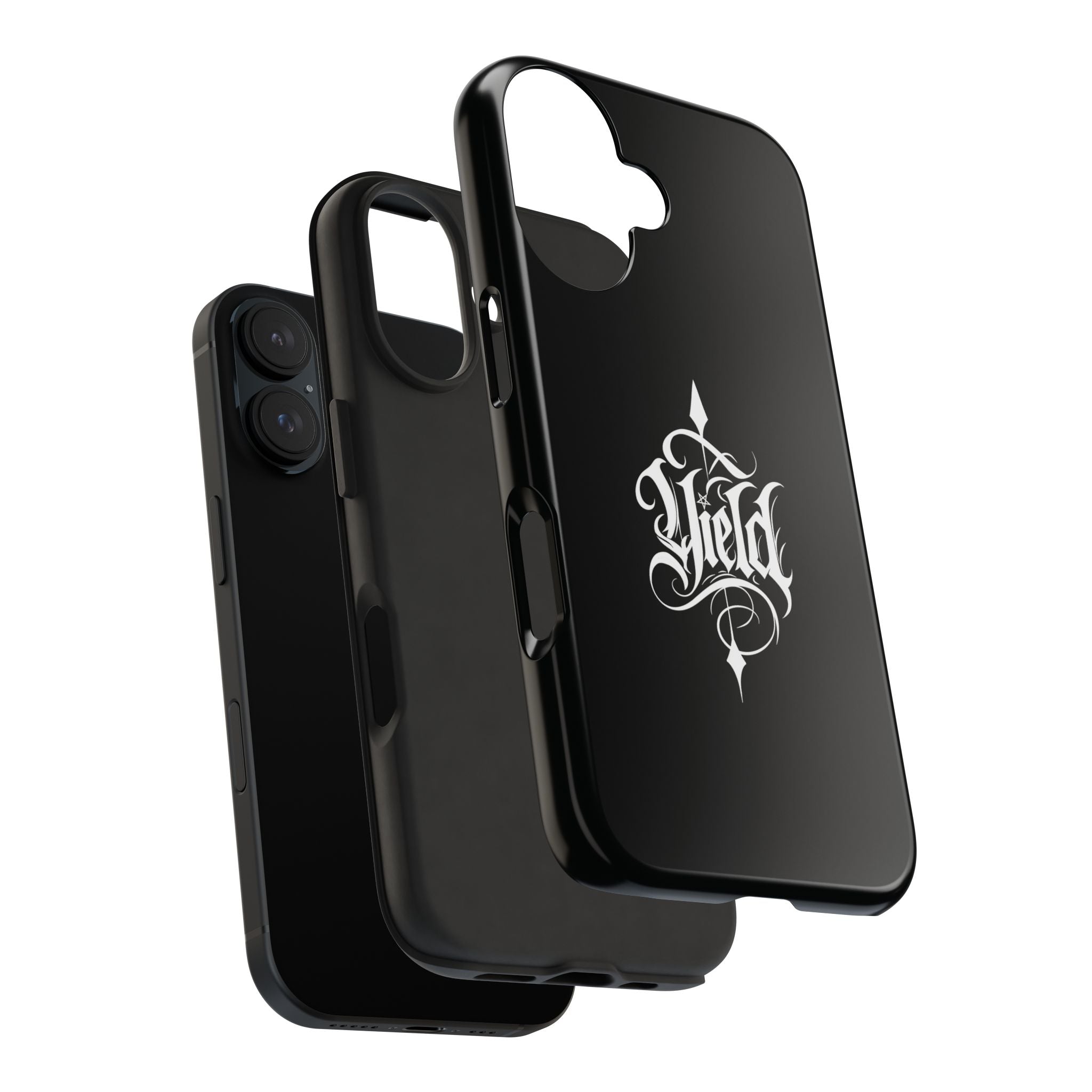 Yield Cult Emblem Tough Phone Case — Black Minimal Armor for the Chosen