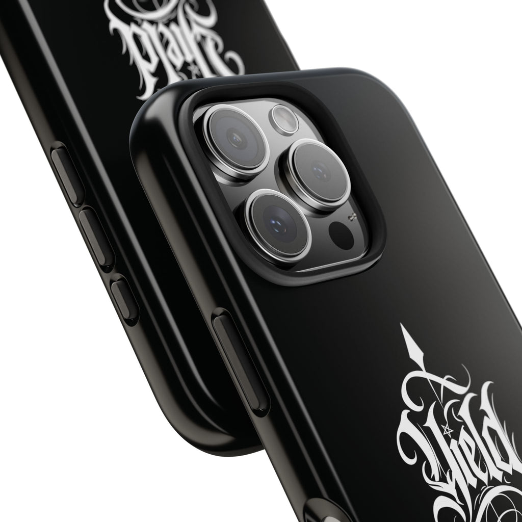 Yield Cult Emblem Tough Phone Case — Black Minimal Armor for the Chosen
