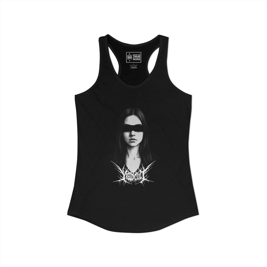 The Blind Saint – Yield Cult Women’s Racerback Tank | Black Minimal Athletic Top